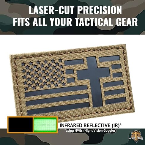 IR mult1cam OCP 2x3.5 USA Flag Christian Cross Jesus Christ Crucifix Religion God Infrared Tactical Morale Hook Patch in Kuwait