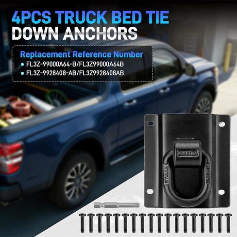 4PCS Truck Bed Tie Down Anchors Compatible with 2015-2025 Ford F150 F250 F350 and 2026 Raptor, Heavy Duty Bed Tie Downs Car Accessories Replace #FL3Z-9928408-AB & FL3Z-99000A64-B in Saudi Arabia