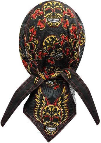 Danbanna Deluxe Tattoo Sugar Wing Skull Durag Head Wrap Biker Skull Cap Helmet Liner in Saudi Arabia