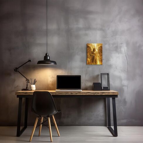 vandlife قصص الكتاب المقدس قماش جدار الفن السماوي الجارديان رئيس الملائكة مايكل يرتدي اللوحة الذهبية درع مؤطرة يطبع الهدوء الديني لديكور المنزل والمكتب 12x16in in Kuwait