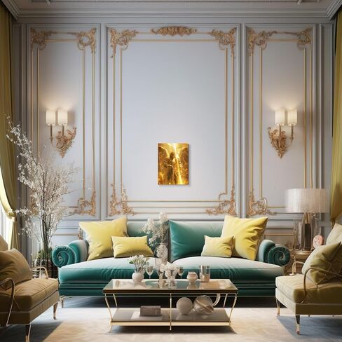 vandlife قصص الكتاب المقدس قماش جدار الفن السماوي الجارديان رئيس الملائكة مايكل يرتدي اللوحة الذهبية درع مؤطرة يطبع الهدوء الديني لديكور المنزل والمكتب 12x16in in Kuwait