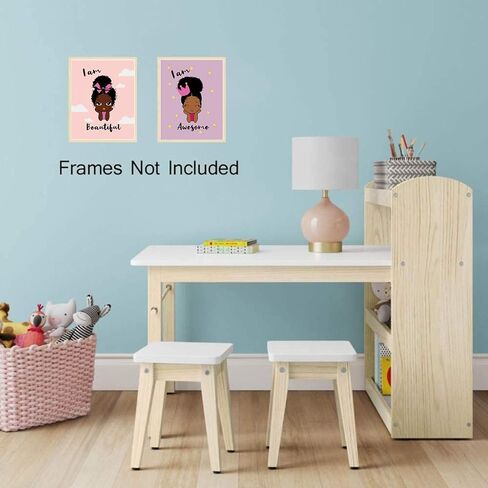 لوحة فنية جدارية لفتاة سوداء، مطبوعات فنية تحفيزية لفتاة سوداء، لوحة فنية لفتاة أمريكية أفريقية، لوحة فنية جدارية ملهمة لفتاة أمريكية، ديكور لغرفة نوم الفتيات، فن جدار لغرفة نوم الفتيات، مجموعة من 4 - بدون إطار، 8 × 10 بوصة in Kuwait