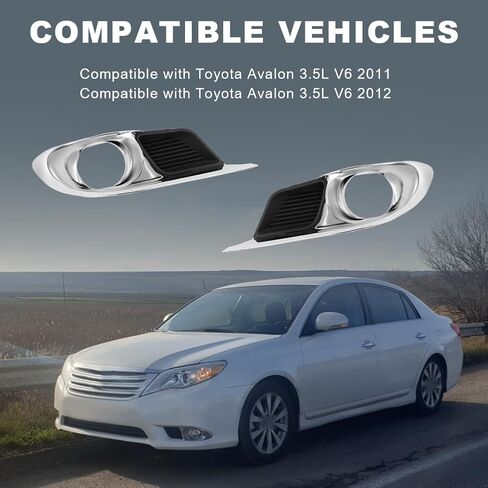 غطاء مصباح الضباب الأمامي JDMON متوافق مع Toyota Avalon 3.5L V6 2011 2012 استبدال 52040-07040 52030-07040 يسار ويمين (2 قطعة) in Saudi Arabia