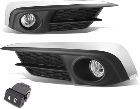 Auto Dynasty Front Bumper Driving Fog Light Lamps with Bezel and Switch Compatible with 2016-2017 Honda Civic, Amber Lens in Saudi Arabia