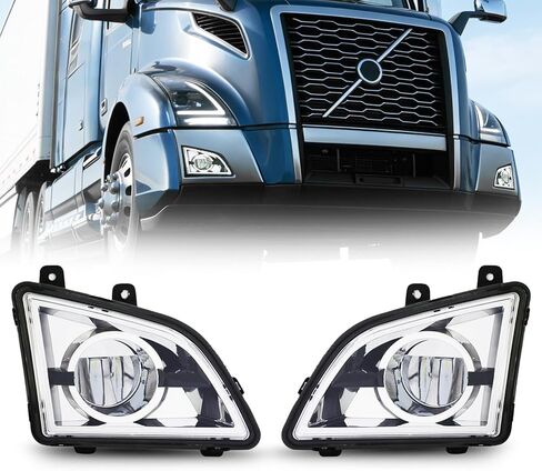 ضوء الضباب الأمامي الأيسر من جانب السائق، لشاحنات فولفو VNL 2018-2024 (هالوجين - أسود، الجانب الأيسر) in Kuwait