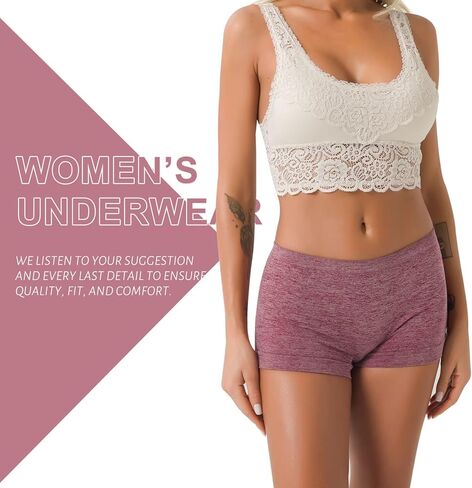 LALESTE Womens Seamless Underwear Boyshort Ladies Panties Spandex Panty Workout Boxer briefs 5-Pack in Kuwait
