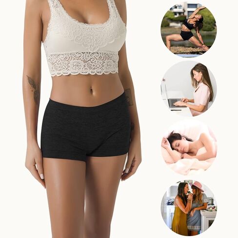 LALESTE Womens Seamless Underwear Boyshort Ladies Panties Spandex Panty Workout Boxer briefs 5-Pack in Kuwait