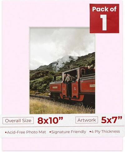 8x10 Mat for 5x7 Photo - Precut Baby Blue Picture Matboard for Frames Measuring 8 x 10 Inches - Bevel Cut Matte to Display Art Measuring 5 x 7 Inches - Acid Free ONE MAT in Kuwait