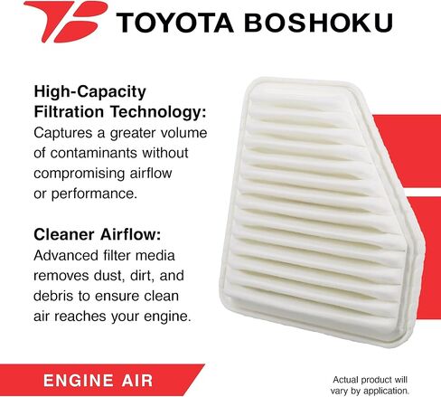 Toyota Boshoku (TB) Engine Air Filter, Engineered as Direct Replacement of 17801-31120 Fits 2009-2012 Toyota RAV4 2.5L GAS; 2005-2012 Avalon 3.5L GAS; 2007-2012 Lexus ES350 3.5L GAS in Kuwait