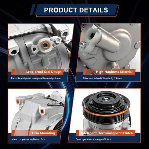 ضاغط تكييف الهواء CO-10840C متوافق مع Acura MDX 2007-2013 3.7L (Sport Utility)، ZDX 2010-2013 3.7L؛ متوافق مع هوندا أوديسي 2008-2017 3.5 لتر بديل #38810RGLA02 in Kuwait