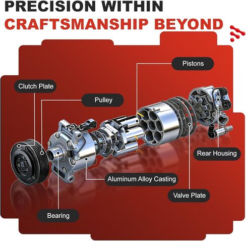 AC Compressor for Lexus GX470 & Toyota 4Runner/Sequoia/Tundra 4.7L V8 (2001-2009) | OE Replaces 88320-6A111,97328 | Air Conditioning A/C Compressor & Component Kit | Restores Powerful Cooling in Kuwait