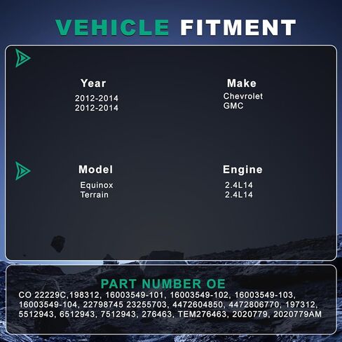 CO 22229C Air Conditioning Compressor with Clutch Compatible with 2012-2014 Chevy Equinox 2.4L 2012-2014 GMC Terrain 2.4L Replace 198312, 16003549-101, 16003549-102, 16003549-103 in Kuwait