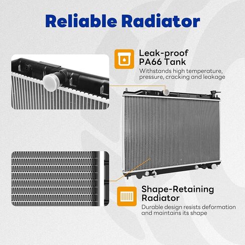 مشعاع متوافق مع 2003-2007 Murano S SE SL 3.5L V6 AT، استبدال قلب الألومنيوم # 21460CC00A مع مبرد زيت ناقل الحركة in Kuwait