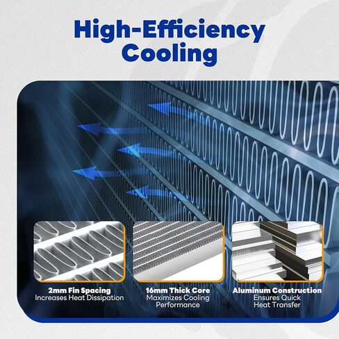 مشعاع متوافق مع 2003-2007 Murano S SE SL 3.5L V6 AT، استبدال قلب الألومنيوم # 21460CC00A مع مبرد زيت ناقل الحركة in Kuwait