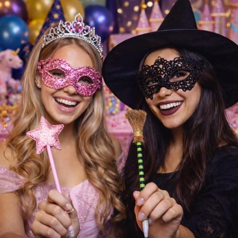 20 Pack Wicked Party Favors,10 Princess Wand Pink and 10 Witch Broom Green Stripes Pens,Wicked Birthday Party Decorations,Wicked Themed Party Favors in Saudi Arabia