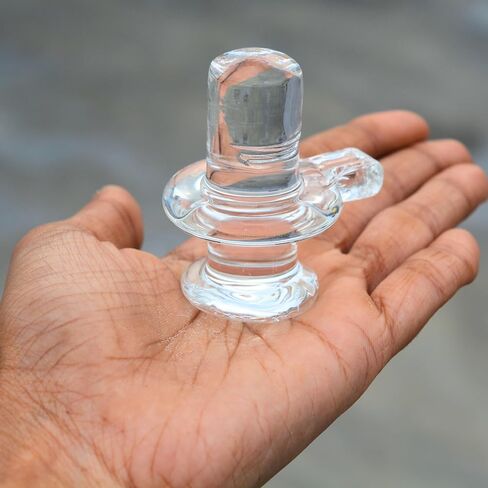 تمثال كريستال شيفلينج | 1.25 سم ممتاز من Sphatik Shivling لبوجا والتأمل والفاستو | مصنوع يدويًا من الكوارتز الشفاف Shiva Lingam للعبادة اليومية in Kuwait