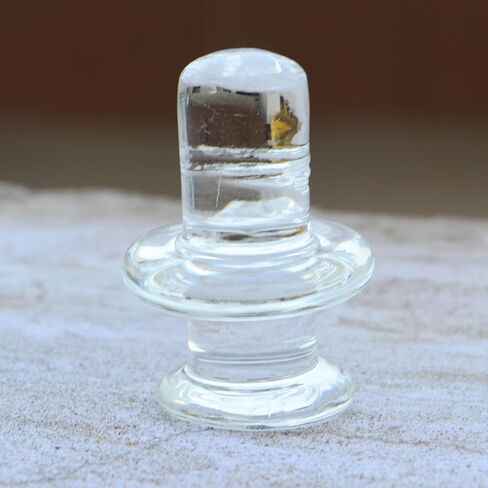 تمثال كريستال شيفلينج | 1.25 سم ممتاز من Sphatik Shivling لبوجا والتأمل والفاستو | مصنوع يدويًا من الكوارتز الشفاف Shiva Lingam للعبادة اليومية in Kuwait
