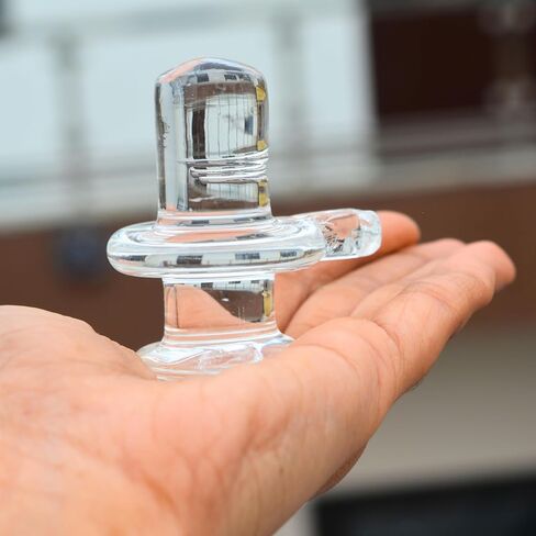 تمثال كريستال شيفلينج | 1.25 سم ممتاز من Sphatik Shivling لبوجا والتأمل والفاستو | مصنوع يدويًا من الكوارتز الشفاف Shiva Lingam للعبادة اليومية in Kuwait