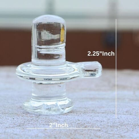 تمثال كريستال شيفلينج | 1.25 سم ممتاز من Sphatik Shivling لبوجا والتأمل والفاستو | مصنوع يدويًا من الكوارتز الشفاف Shiva Lingam للعبادة اليومية in Kuwait