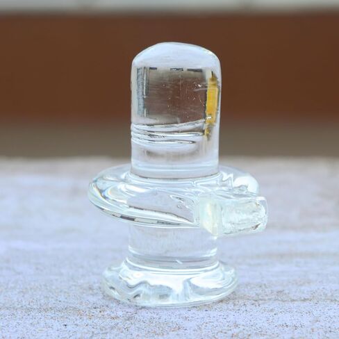 تمثال كريستال شيفلينج | 1.25 سم ممتاز من Sphatik Shivling لبوجا والتأمل والفاستو | مصنوع يدويًا من الكوارتز الشفاف Shiva Lingam للعبادة اليومية in Kuwait