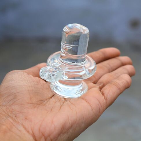 تمثال كريستال شيفلينج | 1.25 سم ممتاز من Sphatik Shivling لبوجا والتأمل والفاستو | مصنوع يدويًا من الكوارتز الشفاف Shiva Lingam للعبادة اليومية in Kuwait