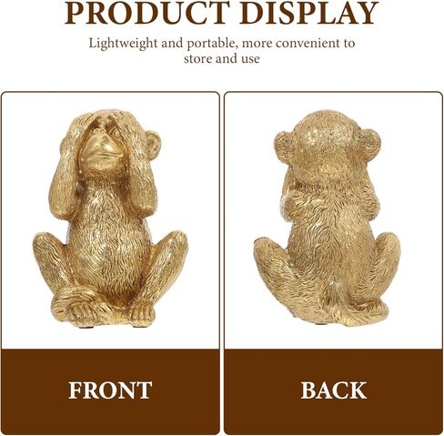 HANABASS Delicate Resin Monkey Figurine Ornament Home Desktop Decor Small Lightweight Sculpture 5.70X4.13X3.74 Inch for Living Room Office Accent in Saudi Arabia