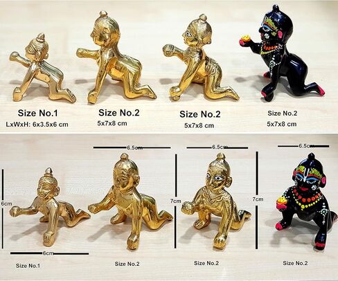 StonKraft Brass Krishna Laddoo Gopal Kanha Makhan Chor Statue Idol Murti Sculpture (Small Size) in Kuwait