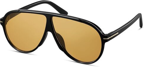 Oversized Aviator Sunglasses for Women Men Retro Big Round Aviators Trendy 70s Vintage Sun Glasses CS015 in Saudi Arabia