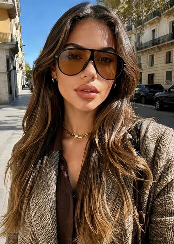 Oversized Aviator Sunglasses for Women Men Retro Big Round Aviators Trendy 70s Vintage Sun Glasses CS015 in Saudi Arabia