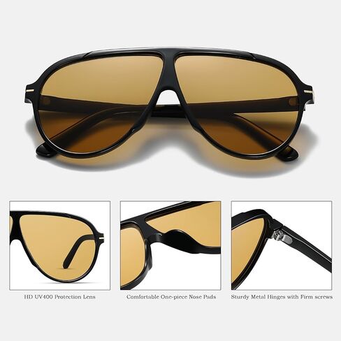 Oversized Aviator Sunglasses for Women Men Retro Big Round Aviators Trendy 70s Vintage Sun Glasses CS015 in Saudi Arabia