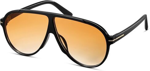 Oversized Aviator Sunglasses for Women Men Retro Big Round Aviators Trendy 70s Vintage Sun Glasses CS015 in Saudi Arabia