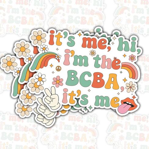 (3psc) It's Me Hi I'm The BCBA It's Me Sticker, Behavior Analyst for ABA Therapist Technician RBT BCBA Stickers 3" for Laptop Water Bottle Car Phone Helmet Window Kindle Tumbler in Saudi Arabia