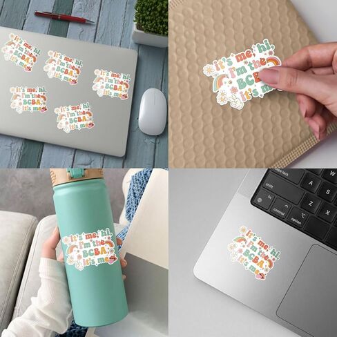 (3psc) It's Me Hi I'm The BCBA It's Me Sticker, Behavior Analyst for ABA Therapist Technician RBT BCBA Stickers 3" for Laptop Water Bottle Car Phone Helmet Window Kindle Tumbler in Saudi Arabia