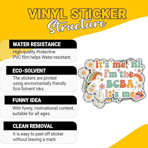 (3psc) It's Me Hi I'm The BCBA It's Me Sticker, Behavior Analyst for ABA Therapist Technician RBT BCBA Stickers 3" for Laptop Water Bottle Car Phone Helmet Window Kindle Tumbler in Saudi Arabia