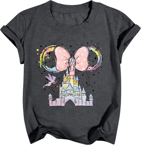 Magic Shirts for Girls Magical Castle Shirt Cute Vacation Trip Tops Summer Clothes in Saudi Arabia