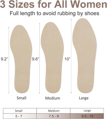 2 Pairs Pigskin Ultra Thin High Heels Sandals Inserts for Women Prevent Sliding Forward, Sweat-Absorption & Anti-Odor, Barefoot/Sockless Insoles for Flats Dress Shoes, Medium 7.5-9 Size in Saudi Arabia