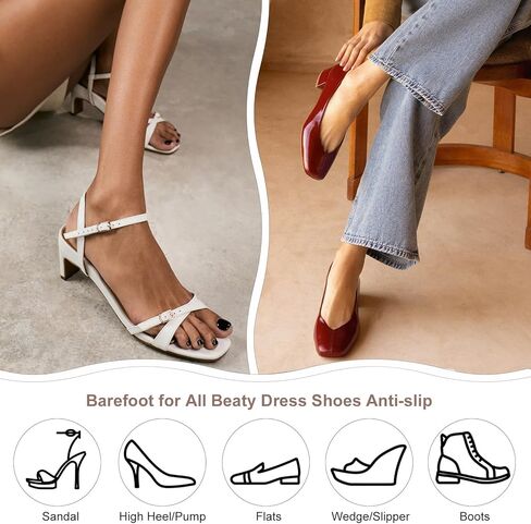 2 Pairs Pigskin Ultra Thin High Heels Sandals Inserts for Women Prevent Sliding Forward, Sweat-Absorption & Anti-Odor, Barefoot/Sockless Insoles for Flats Dress Shoes, Medium 7.5-9 Size in Saudi Arabia