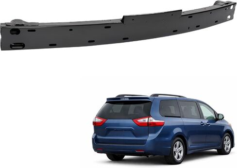 KUAFU Rear Bumper Reinforcement Impact Bar Compatible with 2011-2020 Toyota Sienna Replace for 5202308010 5202308020 TO1106210 Bumper face Cross Member Bar Steel Electrophoresis Primed Black in Saudi Arabia