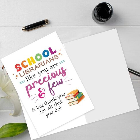 School Librarian Day Card, Thank You Card for School Librarian, Appreciation Greeting Card for Librarian with Envelope in Saudi Arabia