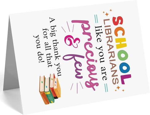 School Librarian Day Card, Thank You Card for School Librarian, Appreciation Greeting Card for Librarian with Envelope in Saudi Arabia