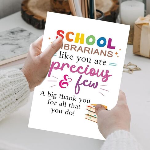 School Librarian Day Card, Thank You Card for School Librarian, Appreciation Greeting Card for Librarian with Envelope in Saudi Arabia