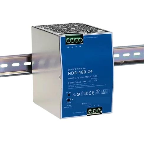 1 قطعة NDR-480 24 فولت 48 فولت DIN السكك الحديدية تحويل التيار الكهربائي NDR-480-24 NDR-480-48(NDR-480-24) in Saudi Arabia