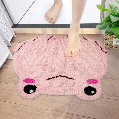 سجادة حمام، سجاد حمام على شكل ضفدع وردي ناعم، سجادة حمام ماصة غير قابلة للانزلاق للاستحمام والحوض والغرفة، يمكن غسلها في الغسالة (20 * 22 بوصة) in Kuwait