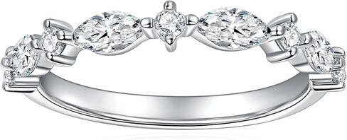 14K Gold Women's Wedding Bands Rings Marquise and Round Cut Promise Ring| D-color Excellent Cut VVS1 | Engagement Ring for Women in Kuwait