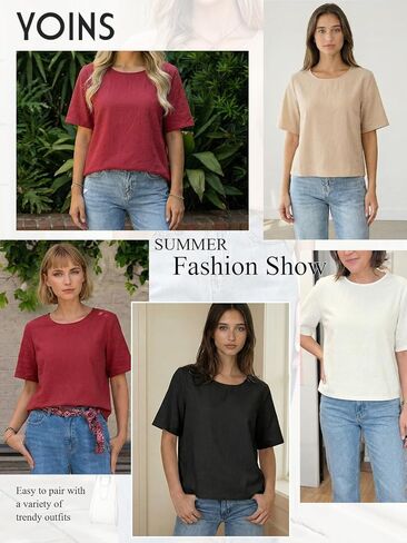 Celmia Womens Button Down Short Sleeve Cotton Shirt Summer Beach Cropped Blouse Casual Shirts Loose Fitting Tops in Saudi Arabia