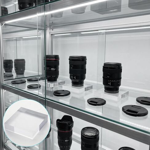 4 قطع مكعبات أكريليك شفافة مقاس 4 × 4 × 1 بوصة، كتل أكريليك مصقولة ممتازة للعرض، حامل قاعدة من الأكريليك الصلب لعرض حلقات المجوهرات والمقتنيات والتماثيل in Kuwait