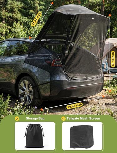 لـ 2020-2026 Tesla Model Y (يشمل العرعر) شاشة شبكية للباب الخلفي للتخييم، شبكة شاشة هاتشباك رائعة للتهوية والوقاية من البعوض لملحقات التخييم من طراز Tesla Model Y in Kuwait