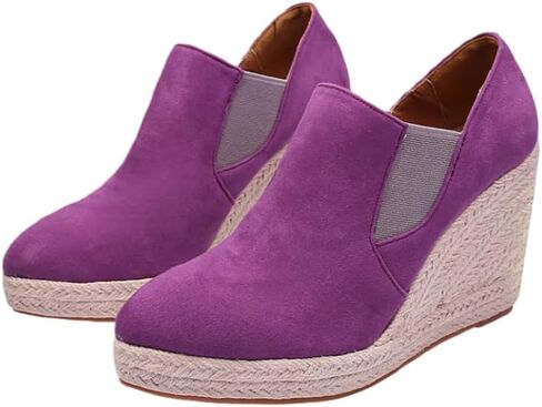 حذاء بدون كعب نسائي أنيق مزود بحبل ويدج سهل الارتداء، حذاء رياضي نسائي مريح كاجوال أنيق للمشي in Kuwait