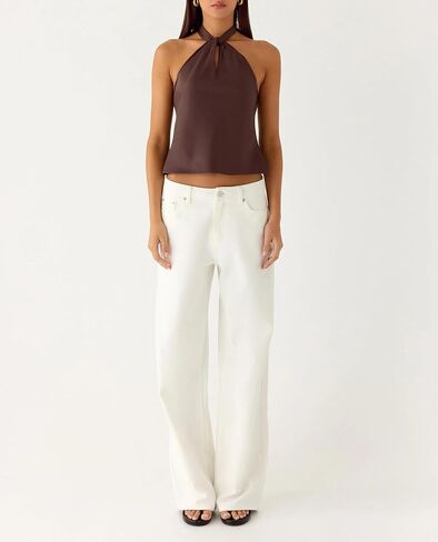 Women Satin Halter Top Twist Front Backless Crop Tank Top Sexy Silk Camisole Going Out Tops in Saudi Arabia