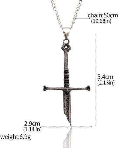 Broken Sword Necklace Gothic Cosplay Jewelry Accessories Gift in Kuwait